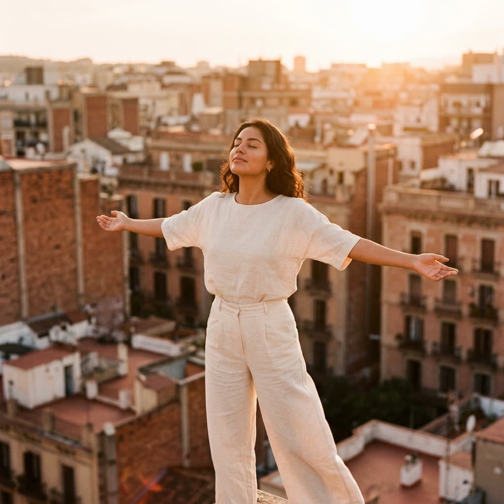 Mujer empoderada superando la necesidad de validación externa