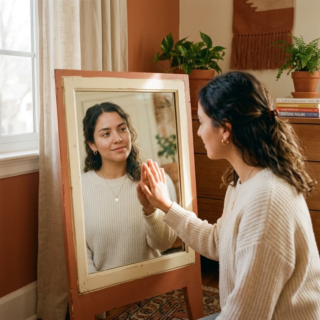 Mujer reflexionando sobre codependencia y autoestima