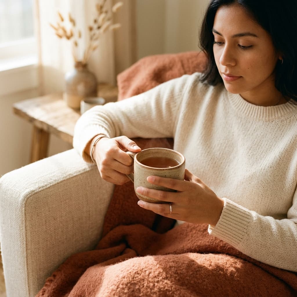 Mujer reflexionando sobre dependencia emocional y bienestar emocional