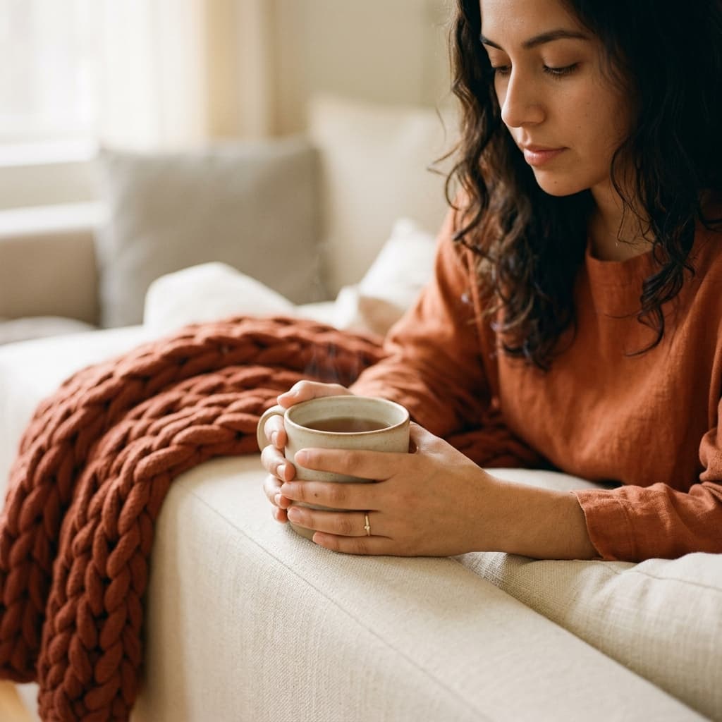 Mujer liberándose de cadenas simbólicas de dependencia emocional