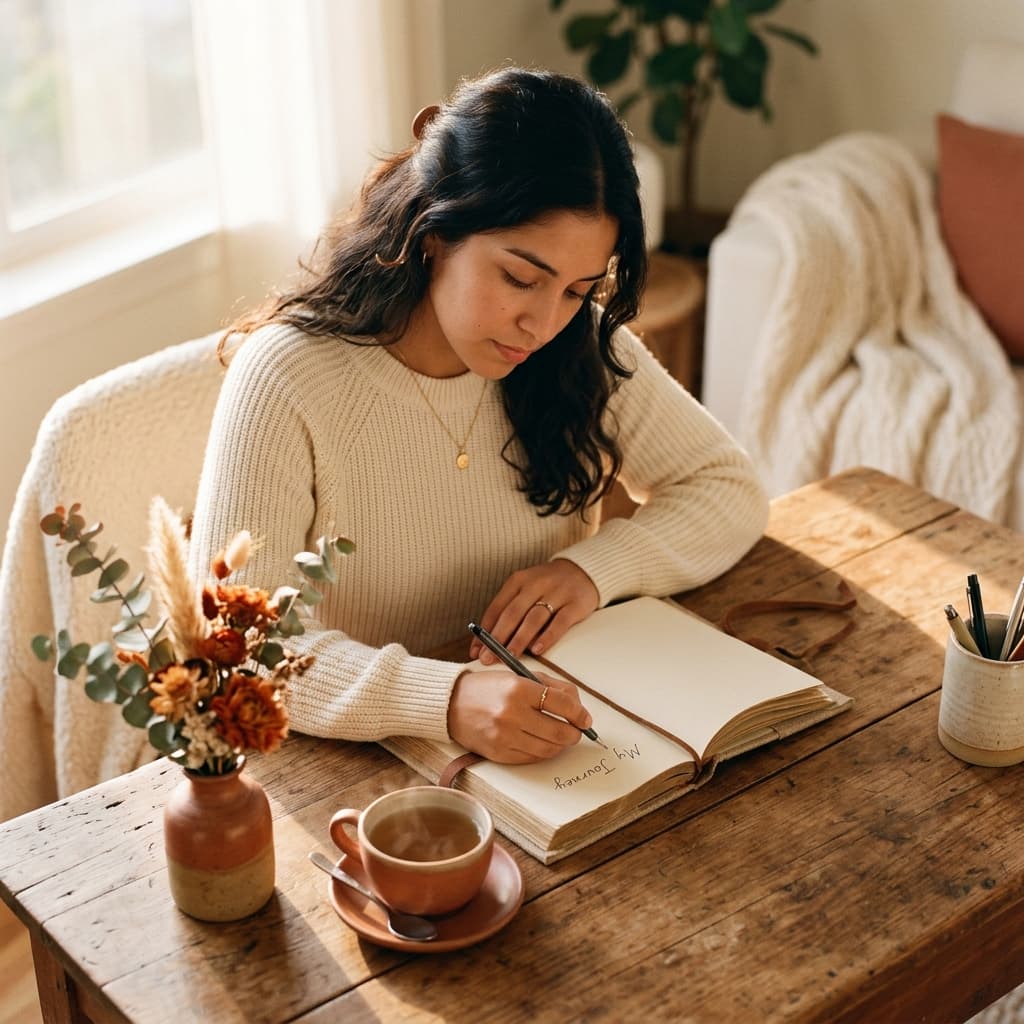 Mujer sonriente practicando ejercicios para fortalecer la autoestima emocional