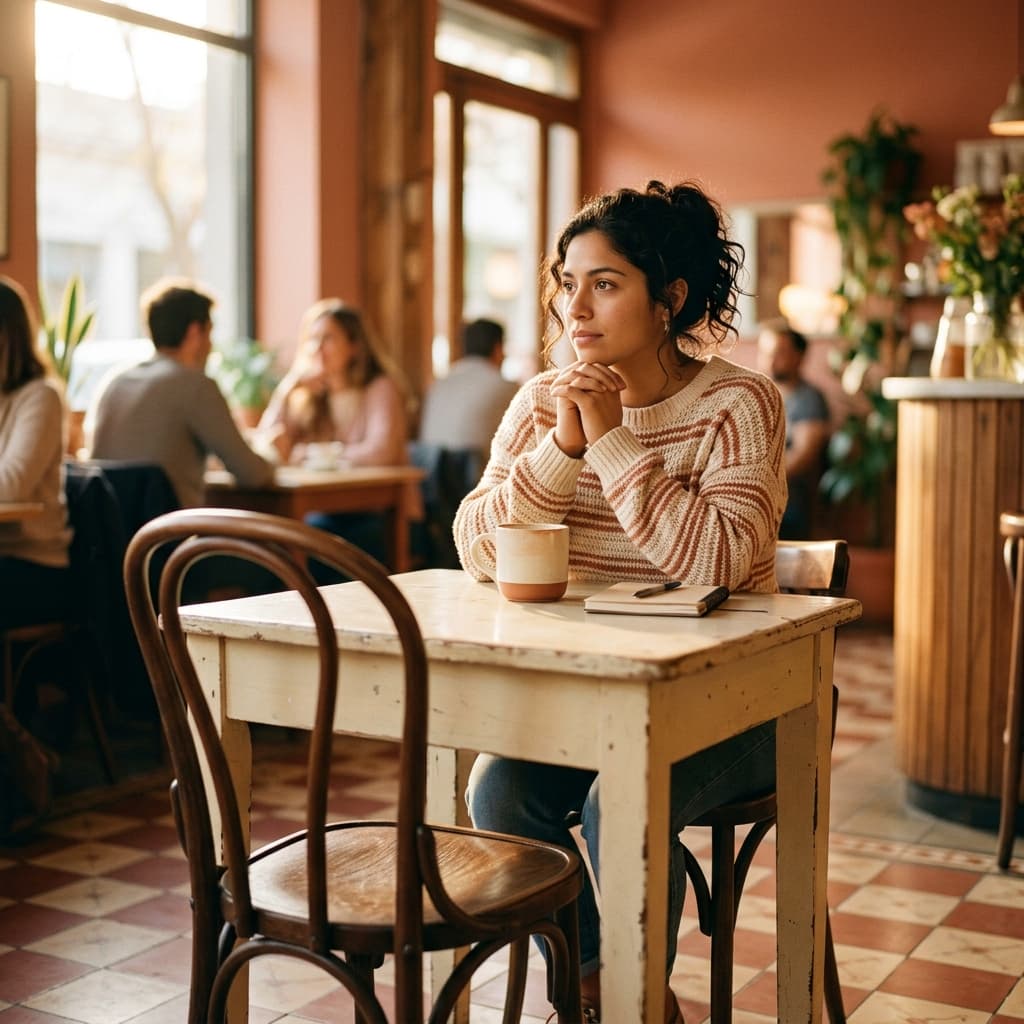 Mujer reflexionando sobre su relación y dependencia emocional