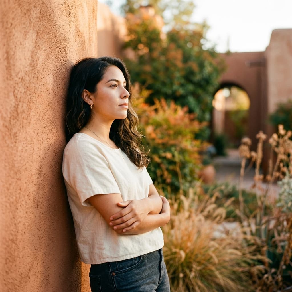 Mujer pensativa reflexionando sobre relaciones dañinas y dependencia emocional