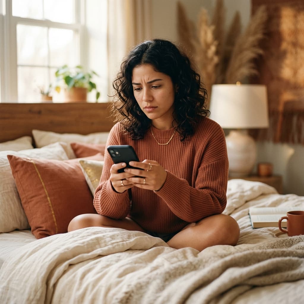 Mujer reflexionando sobre señales de dependencia emocional en su relación